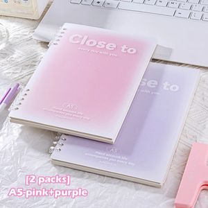 Anteckningar A5 B5 Binder Notebook Loose Leaf 60 Sheets Line with Gifts Kawaii Korean Stationery School Supplies Note Pads Studenter som skriver 231101