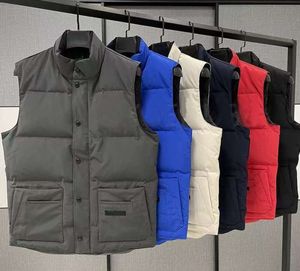 メンズベスト2023SS GILET BODYWARMERデザイナーベストレディースアウターウェア秋と冬のブラックラグジュアリーグースフェザー素材ルーズコートファッショントレンドサイズS M L