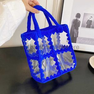 Shoulder Bags Hats Bucket Hats Summer PVC Transparent Women's Bag 2023 New Design Wool Women's Beach Bag Mini Transparent Handbagstylishhandbagsstore