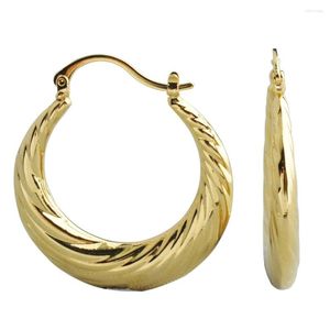 Orecchini a cerchio FS Unico alla moda all'ingrosso all'ingrosso personalizzato superficie liscia gioielli in rame vuoto orecchino color oro