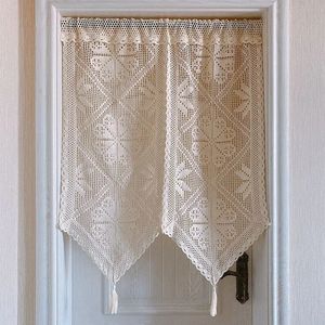 Curtain 1Pc Crochet Craft Japanese Style Door With Tassels Household Decoration Partition 231101