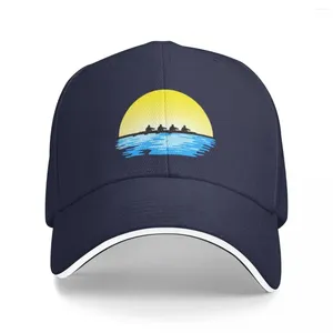 Bollmössor Rowing Crew Quad Team på vatten och solnedgång Baseball Cap Black Sports Elegant Women's Hats Men's