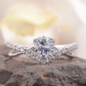 Wedding Rings CAOSHI Stylish Lady Band Brilliant Zirconia Ring For Engagement Ceremony Modern Style Fashion Accessories Women