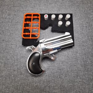 Derringer Alloy Toy Gun Soft Bullet Shell Wyrzucanie mini broń Model dla dorosłych Prezenty Moive Prop