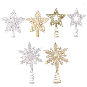 Christmas Decorations Tree Top Ornaments Gold Silver Glitter Snowflake Star Xmas Decoration For Home Shop Store Year 2023