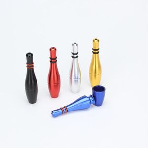 Smoking Pipes Cross-border e-commerce portable metal pipe bowling bong detachable aluminum alloy small pipe tobacco