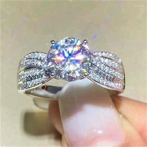 Anéis de casamento Caoshi graciosa linda proposta anel senhora cerimônia de noivado jóias com zircônia brilhante elegante feminino banda presente