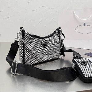Lyxig högkvalitativ diamanthandväska duk hobo väska designer axelväskor för kvinnor bröst pack mode tote kedjor hand lady presbyopic purs