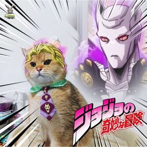 Trajes engraçados de gato Killer Queen Kira Yoshikage Skull Neck Tiejojo's Bizarre Adventur Acessórios para fotos cosplay