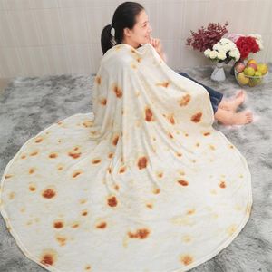 Pizza Tortilla Tortilla Blanket Pita Lavash soft blanket for bed wool sofa plaid plush bedspread Manta Burrito Koce 201128220g