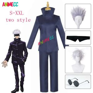 Gojo Satoru Jujutsu Kaisen Cosplay Costumes Glasses de sombra de peruca Blue Top Pants High School Desenvolvimento de Halloween Cosplay