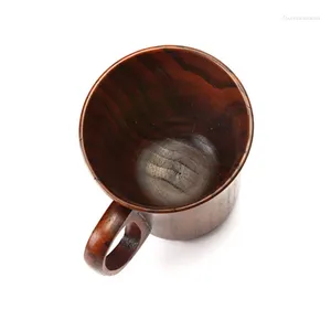 Mugs Solid Jujube Mug Wooden Coffee Beer Wood Cup Handmade Tea With Handle Home Office Restaurant El Wzpi