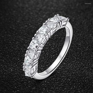 Cluster Rings Cosya S925 Sterling Silver Full Moissanite Diamond Ring 10 Stone D For Women Engagement Bridal Wedding Party Fine Jewelry