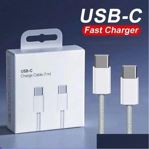 携帯電話ケーブルEST 60W PD USB C充電タイプ充電器15の編組から高速充電まで小売ドロップ配達電話を使用してshuawei acce dhaqz