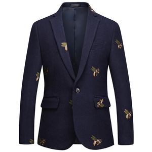 Men's Suits Blazers S-6XL Boutique Fashion Embroidery Men's Casual Business Blazer Male Slim Suit Jacket Navy Blue Wedding Banquet Coat Male 231102