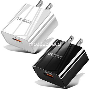 QC3.0 Carregadores adaptativos rápidos Carregamento rápido Ue US 3A 18W Adaptador de energia Carregador de parede USB para iPhone 13 14 15 Pro max Samsung Tablet PC m1