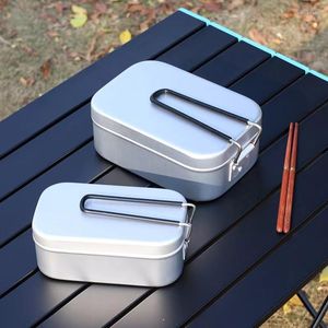 Dinnerware Sets Japanese Aluminum Alloy Lunch Box Retro Picnic Outdoor Outing With Skirt Dinner Pail Travel Camping Storage