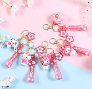 Simpatica animazione Kuromi fiore gioielli portachiavi rosa bellissimo zaino per auto in PVC portachiavi accessori per bambini uso adulto