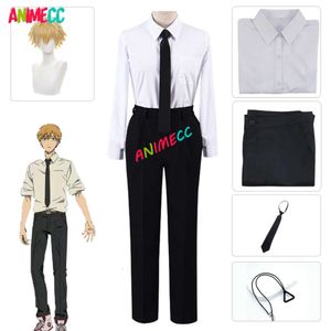 Chainsaw Man Denji Cosplay Costume Wig Public Devil Hunter Uniform Shirt Tie Pants Suit Pochita Halloween for Men Cosplay