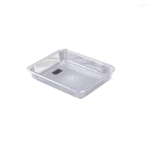 Kitchen Storage Plastic Trays Acrylic Transparent Rectangular Heavyweight Serving Party Platter Food Tray