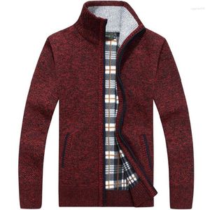 Maglioni da uomo Cardigan Maglione invernale Uomo 2023 Pullover casual in lana di cashmere lavorato a maglia Taglie forti Cerniera manica lunga grigio caldo 3XL