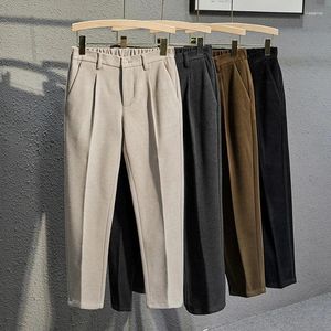 Männer Anzüge 2023 Herbst Winter Woll Hosen Mode Casual Business Kleid Anzug Slim Fit Büro Sozialen Hosen Britischen Stil e755