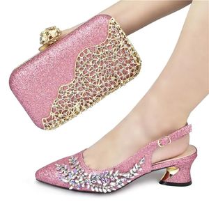 Dress Shoes Italian Shoe And Bag Set For Party In Women Plus Size 42 Matching Wedding Rhinestone
