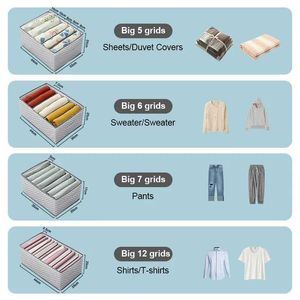 Clothing Wardrobe Storage Underwear Storage for Clothes Separated Socks Shorts Bra Storage Boxs Dormitory Closet Drawer Washable R231102