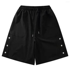 Men's Shorts Snap Side LACIBLE Button Harajuku Baggy Short Pants Streetwear Men Summer Knee Length Jogging Hip Hop Fashion Trousers