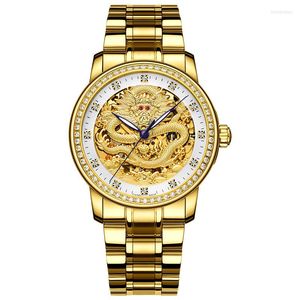 Wristwatches Tough Guy 1963 Watch Men Automatic Machine Jade Male Writewatch Lovers Hollow Relief Dragon High-end Gift Business Women