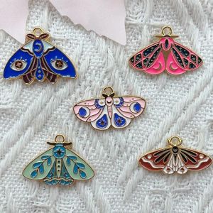 Charms 10pcs Enamel Moon Star Moth Butterfly Charm Earrings Bracelet Mobile Phone Pendant Accessories Diy Jewelry Craft Production