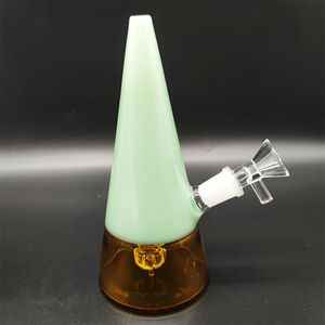 2023 Heady Bong Glass Bongs Mini Söt Girly Bong Cream Green Multicolor 14,4 mm Manlig gemensam handgjorda bubblar Vattenrör