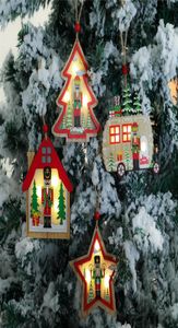 Pendenti di legno di Natale a led Schiaccianoci di burattino decorazioni per alberi di Natale in noce soldato appeso Ornamenti per il nuovo anno Gift per bambini JK4887457