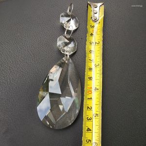 Kryształ żyrandola 10 sztuk/partia 76 42 mm w kształcie migdałów 2xoctagonowe 3 chromowane złącze pierścieniowe szklane dekoracja ślubna wisiorek