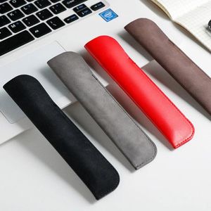 50st Retro Soft Pencil Fountain Stylus Crystal Pen Case Holder Pu Leather Stationery Storage Bag Office School Supplies Gift