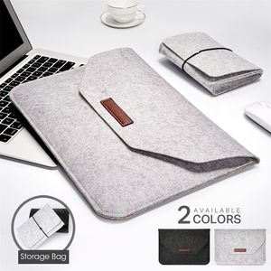 Laptop påsar Laptop Bag Sleeve 12 13.3 14 15 16 Inch Wool Felt Notebook Tablet Case Cover For Air 13 Magicbook MateBook 231102