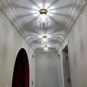 Kolye lambaları Fransız kristal lambası küçük avize ışık lüks koridor balkon retro net ünlü yatak odası başucu