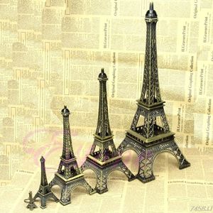 Decorative Figurines Bronze Tone Paris Eiffel Tower Figurine Statue Vintage Alloy Model Decor 3 Sizes G03 Drop Ship