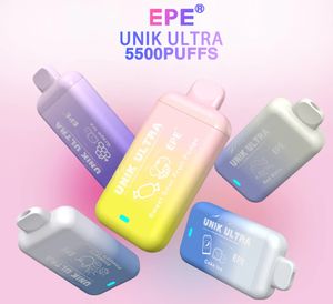 Atacado EPE Unik Ultra 5500 Puffs Mesh Coil bateria 550mAh Caneta Vape Descartável