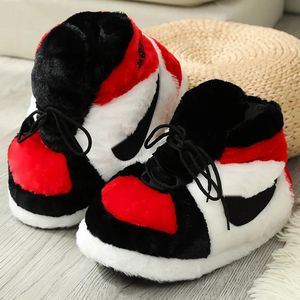 Slipper's Men Winter Cotton Cute Shoes Cartoon Animal Warm Home Plush Woman Male Foam Sneakers Breakers Breakers Fat Slippers Storlek 231101