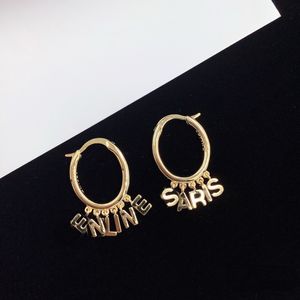 New designed TRIOMPHE Arch hollow out Hoops EARRINGS IN BRASS WITH GOLD SHINY WOMEN EAR HOOPS Designer Jewelry CE LINEmnb555