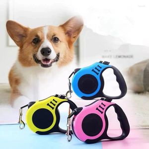 犬の首輪3メートル5格納式リーシュペットトラクションロープベルト小さな中程度の大型製品のための柔軟性