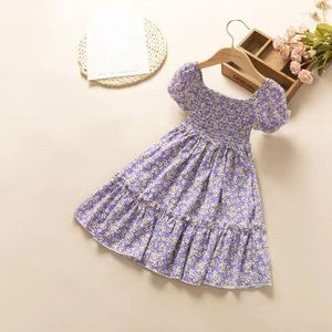 Vestidos da menina 2023 vestido de verão roupas infantis flores estilo coreano casual festa bonito tendência da criança princesa crianças roupas