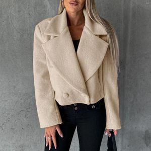 Damenjacken Damen 2023 Herbst Winter Mode Mäntel Reversjacke Langarm Mantel Strickjacke Elegante Büro Damen Casual Streetwear