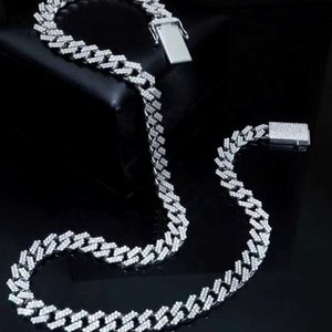 Men 925 Sterling Silver Vvs1 Moissanite Diamond Cuban Link Chain Iced Out 12mm Custom Hip Hop Jewelry