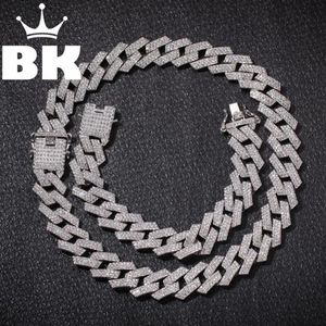 Neue Farbe 20mm Cuban Link Ketten Halskette Mode Hiphop Schmuck 3 Reihe Strasssteine Iced Out Halsketten Für Männer T200113313v