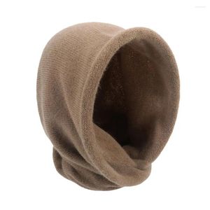 Bandanas Winter Cashmere Shawel Hat Autumn Solid Color Multifunctional Beanies Soft Warm Knitted Wool Casual Beanie Cap For Women