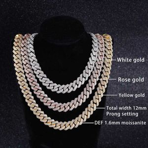 Starsgem Cuban Link Necklace Erkek Kolye جاهز لشحن 925 Sterling Silver Moissanite Cupain Chain