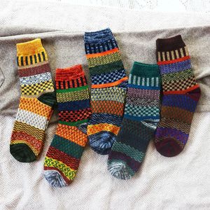 Мужские носки зимние толстые теплые Harajuku Ретро модные повседневные шерстяные носки высокого качества из хлопка оптом 231101