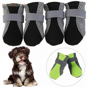 Pet Protective Shoes Breathable Pet Dog Shoes Waterproof Outdoor Walking Net Soft Summer Pet Shoes Night Safe Reflective Boots For Small Medium Dogs 231101